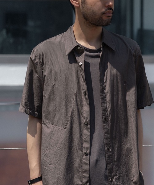 VEIN (ヴェイン)の「140/2 ギザブロード S/S SHIRT / 140/2 GIZA BROAD S/S SHIRT(シャツ/ブラウス・メンズ・ライトブラウン/ホワイト・1/3/2)」の4枚目の写真