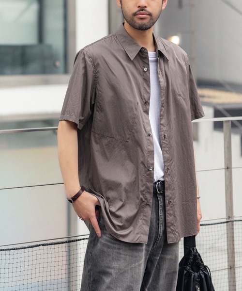 VEIN (ヴェイン)の「140/2 ギザブロード S/S SHIRT / 140/2 GIZA BROAD S/S SHIRT(シャツ/ブラウス・メンズ・ライトブラウン/ホワイト/ブラック・1/3/2)」の7枚目の写真