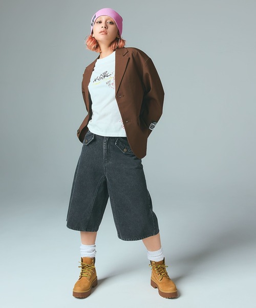 X-girl(エックスガール)の「FACE LABEL BEANIE(ニットキャップ/ビーニー・レディース・ブラック/ライトピンク/ベージュ・ONE SIZE)」の14枚目の写真