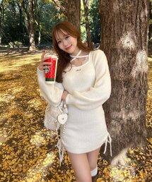 OLIVE des OLIVE | 【インフルエンサー企画】Keru レーストリムドロストミニワンピ(ワンピース)