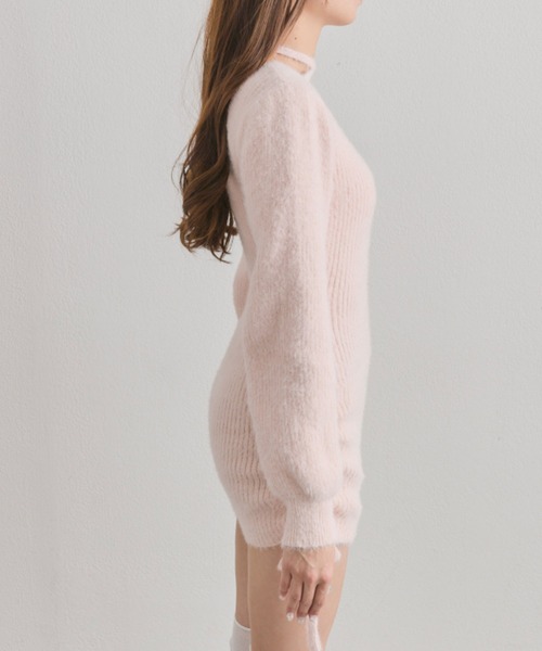 OLIVE des OLIVE（オリーブデオリーブ）の「【インフルエンサー企画】Keru レーストリムドロストミニワンピ（ワンピース・レディース・ピンク/ブラック/オフホワイト・FREE）」の5枚目の写真