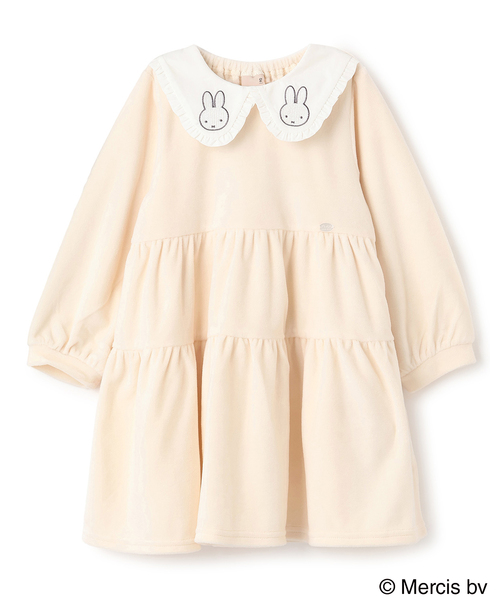 petit main（プティマイン）の「【miffy】衿ティアードワンピース（シャツワンピース・キッズ・レッド/チャコール/アイボリー・90cm/100cm/110cm/120cm/130cm/80ｃｍ）」の2枚目の写真