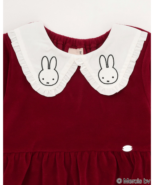 petit main（プティマイン）の「【miffy】衿ティアードワンピース（シャツワンピース・キッズ・レッド/チャコール/アイボリー・90cm/100cm/110cm/120cm/130cm/80ｃｍ）」の5枚目の写真