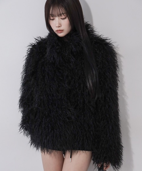 me+em select(ミームセレクト)の「【 2color 】シャギーフェイクファーレディミドルコート / shaggy fake fur lady middle coat(その他アウター・レディース・ブラック/アイボリー・FREE)」の21枚目の写真