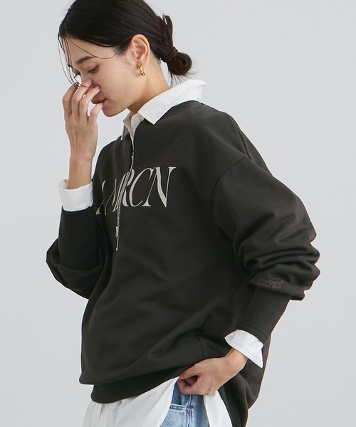 AMERICANA（アメリカーナ）の「【Americana（アメリカーナ） for SALON】ロゴジップスウェット（スウェット・レディース・ベージュ系その他2/ブラック系その他・FREE）」の8枚目の写真