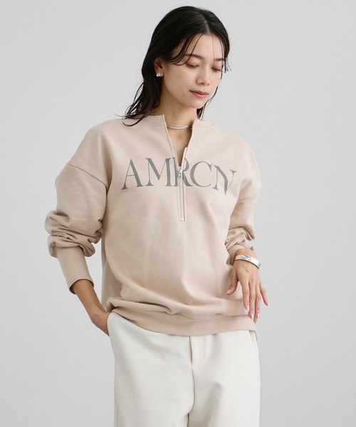 AMERICANA（アメリカーナ）の「【Americana（アメリカーナ） for SALON】ロゴジップスウェット（スウェット・レディース・ベージュ系その他2/ブラック系その他・FREE）」の11枚目の写真