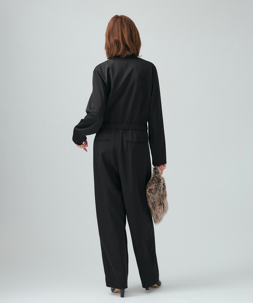 VERMEIL par iena（ヴェルメイユパーイエナ）の「TAストレッチツイルコンビネゾン（つなぎ/オールインワン・レディース・ブラック/ボルドー・36/38）」の7枚目の写真