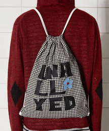 UNALLOYED（アナロイド）の「ロゴギンガムチェックジムバッグ / ブラック（バックパック/リュック）」