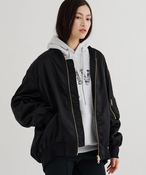 Whim Gazette（ウィムガゼット）の「ミドルMA-1（MA-1・レディース・ブラック/ベージュ・FREE）」の9枚目の写真