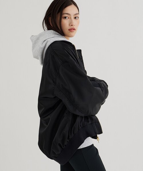 Whim Gazette（ウィムガゼット）の「ミドルMA-1（MA-1・レディース・ブラック/ベージュ・FREE）」の8枚目の写真