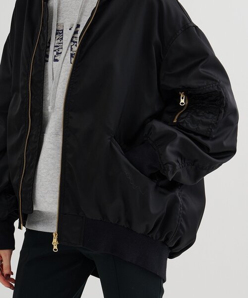 Whim Gazette（ウィムガゼット）の「ミドルMA-1（MA-1・レディース・ブラック/ベージュ・FREE）」の12枚目の写真