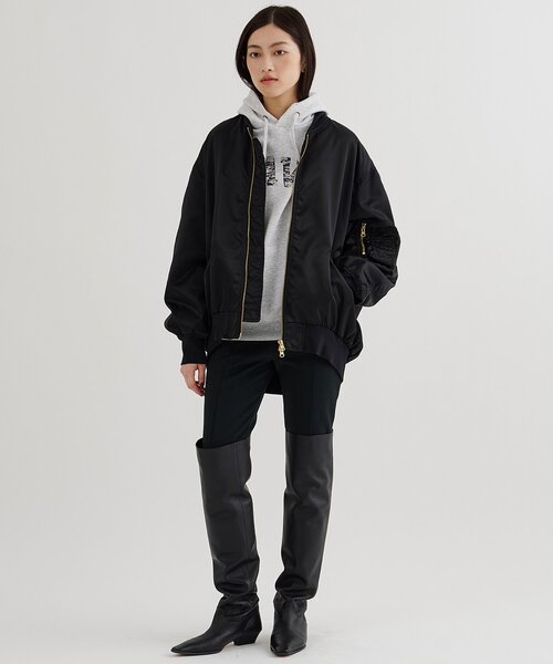 Whim Gazette（ウィムガゼット）の「ミドルMA-1（MA-1・レディース・ブラック/ベージュ・FREE）」の4枚目の写真