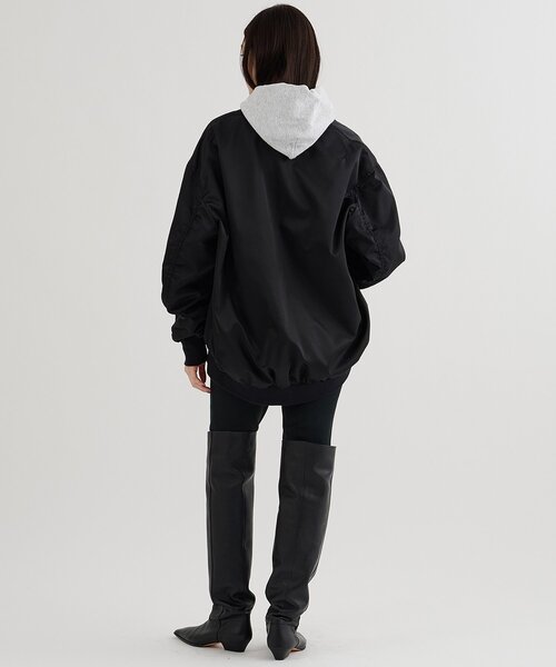 Whim Gazette（ウィムガゼット）の「ミドルMA-1（MA-1・レディース・ブラック/ベージュ・FREE）」の6枚目の写真