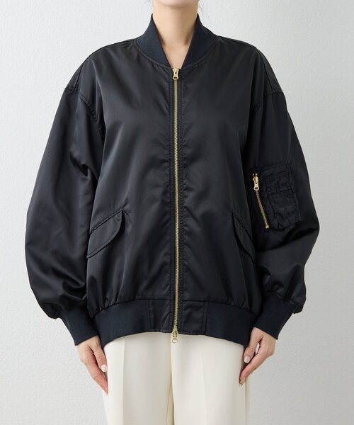 Whim Gazette（ウィムガゼット）の「ミドルMA-1（MA-1・レディース・ブラック/ベージュ・FREE）」の21枚目の写真