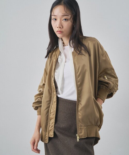 Whim Gazette（ウィムガゼット）の「ミドルMA-1（MA-1・レディース・ブラック/ベージュ・FREE）」の14枚目の写真