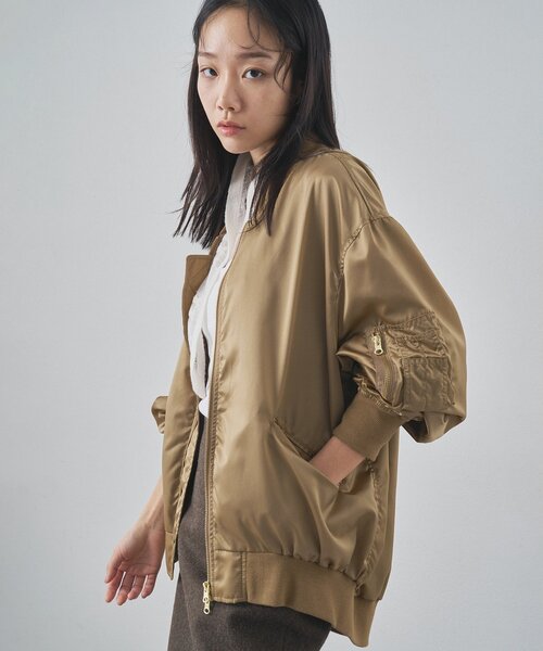 Whim Gazette（ウィムガゼット）の「ミドルMA-1（MA-1・レディース・ブラック/ベージュ・FREE）」の15枚目の写真