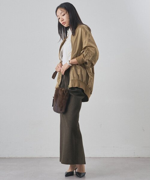 Whim Gazette（ウィムガゼット）の「ミドルMA-1（MA-1・レディース・ブラック/ベージュ・FREE）」の16枚目の写真