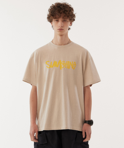 GOLDEN SNSHINE(ゴールデン サンシャイン)の「Sunshine stitch half t-shirts_Beige(Tシャツ/カットソー・メンズ・その他・MEDIUM/LARGE)」の1枚目の写真
