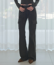 PIGMENT JERSEY BOOTCUT PANTS [CHARCOAL]