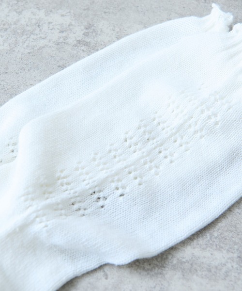 bulle de savon(ビュルデサボン)の「コットン/リネン 透かし編みsocks(ソックス/靴下・レディース・ホワイト/ブルー・FREE)」の11枚目の写真