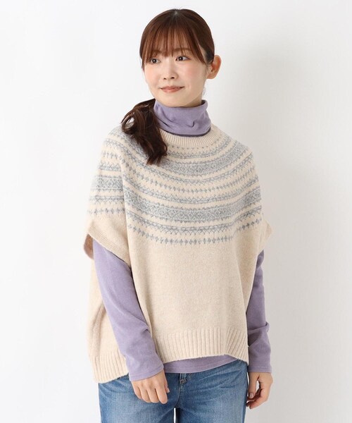 one'sterrace(ワンズテラス)の「求心柄プルオーバーベスト(ベスト・レディース・ブラウン系8/グレー系その他7/ベージュ系8・02)」の3枚目の写真