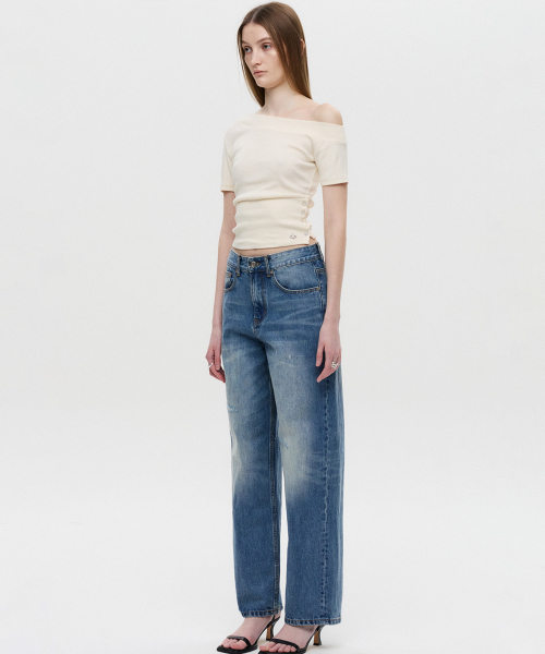 DNSR WOMEN(ディーエヌエスアールウーマン)の「ヘリテージストレートデニムパンツブルー(デニムパンツ・レディース・その他・MEDIUM/SMALL)」の2枚目の写真