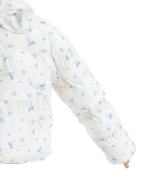 axes femme（アクシーズファム）の「リボンセット小花柄コート（ピーコート・レディース・ラベンダー/キナリ・FREE）」の3枚目の写真