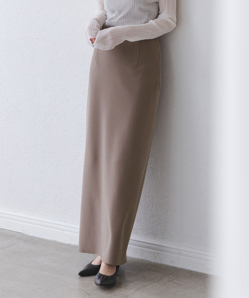 Noble（ノーブル）の「《追加》【洗える】コンフォートジャージーライクタイトスカート8（スカート・レディース・モカ/ホワイト/ブラック・40/38/36/34）」の3枚目の写真