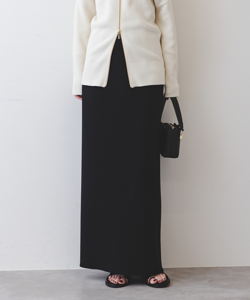 Noble（ノーブル）の「《追加》【洗える】コンフォートジャージーライクタイトスカート8（スカート・レディース・モカ/ホワイト/ブラック・40/38/36/34）」の6枚目の写真