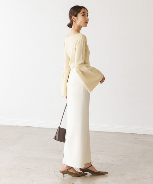 Noble（ノーブル）の「《追加》【洗える】コンフォートジャージーライクタイトスカート8（スカート・レディース・モカ/ホワイト/ブラック・40/38/36/34）」の13枚目の写真