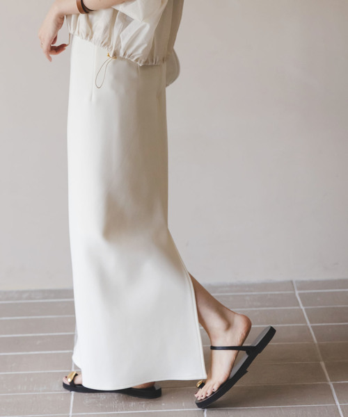 Noble（ノーブル）の「《追加》【洗える】コンフォートジャージーライクタイトスカート8（スカート・レディース・モカ/ホワイト/ブラック・40/38/36/34）」の15枚目の写真