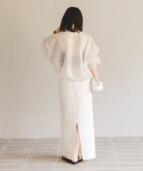 Noble（ノーブル）の「《追加》【洗える】コンフォートジャージーライクタイトスカート8（スカート・レディース・モカ/ホワイト/ブラック・40/38/36/34）」の18枚目の写真