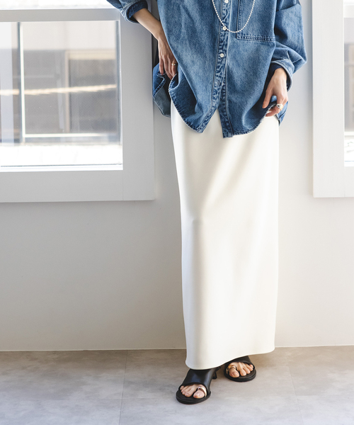 Noble（ノーブル）の「《追加》【洗える】コンフォートジャージーライクタイトスカート8（スカート・レディース・モカ/ホワイト/ブラック・40/38/36/34）」の19枚目の写真