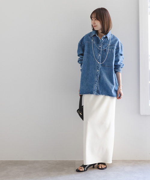 Noble（ノーブル）の「《追加》【洗える】コンフォートジャージーライクタイトスカート8（スカート・レディース・モカ/ホワイト/ブラック・40/38/36/34）」の21枚目の写真