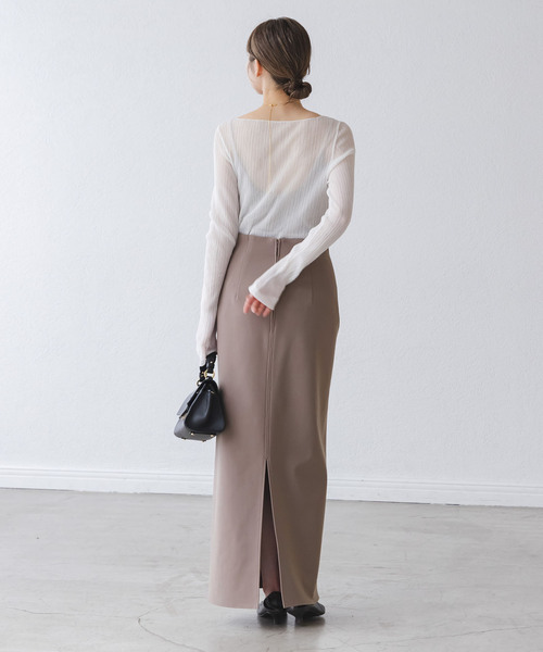 追加》【洗える】コンフォートジャージーライクタイトスカート8