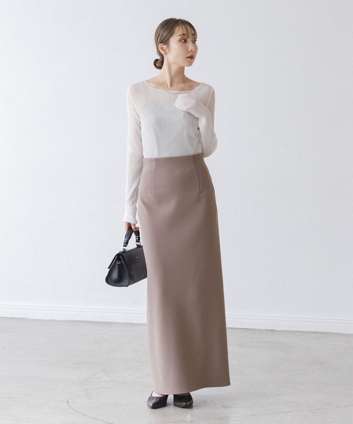 追加》【洗える】コンフォートジャージーライクタイトスカート8