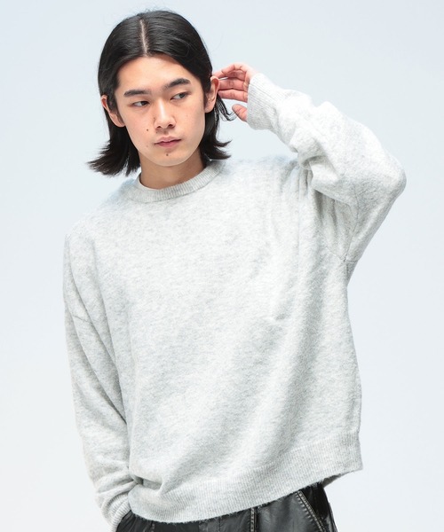 SAKAZEN（サカゼン）の「Cathy's Closet (キャシーズ クロセット) ウール混 無地 クルーネック ニット セーター 52706004（ニット/セーター・メンズ・ブラック/グレー/ブルー/アイボリー・L/M）」の2枚目の写真