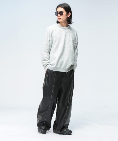 SAKAZEN（サカゼン）の「Cathy's Closet (キャシーズ クロセット) ウール混 無地 クルーネック ニット セーター 52706004（ニット/セーター・メンズ・ブラック/グレー/ブルー/アイボリー・L/M）」の5枚目の写真