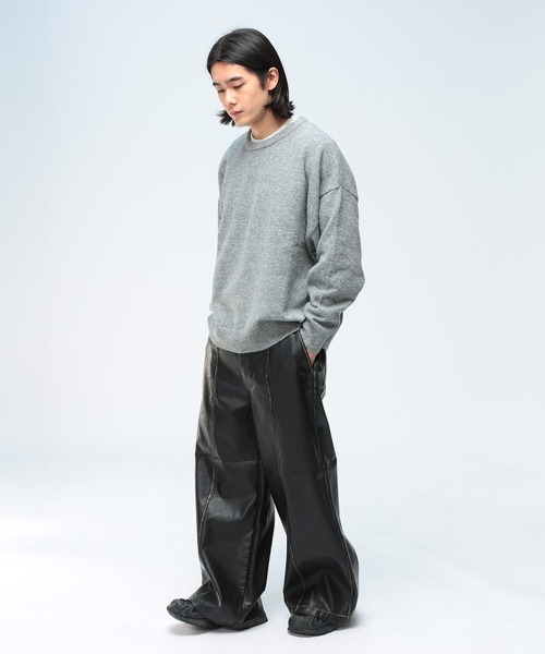 SAKAZEN（サカゼン）の「Cathy's Closet (キャシーズ クロセット) ウール混 無地 クルーネック ニット セーター 52706004（ニット/セーター・メンズ・ブラック/グレー/ブルー/アイボリー・L/M）」の7枚目の写真