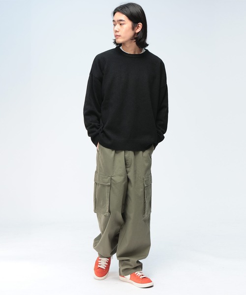 SAKAZEN（サカゼン）の「Cathy's Closet (キャシーズ クロセット) ウール混 無地 クルーネック ニット セーター 52706004（ニット/セーター・メンズ・ブラック/グレー/ブルー/アイボリー・L/M）」の6枚目の写真