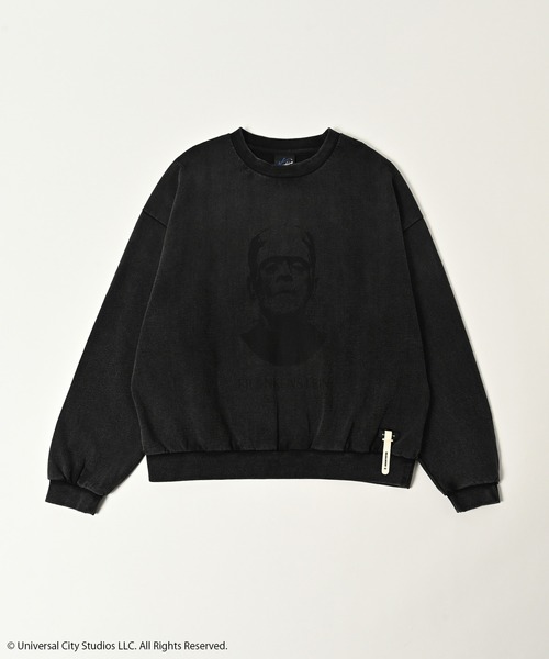ADAM PATEK(アダムパテック)の「【ADAMPATEK/アダムパテック】Frankenstein portrait crewneck スウェット(スウェット・メンズ・杢グレー/ブラック・1/2)」の2枚目の写真