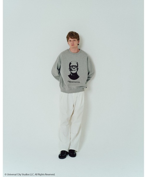 ADAM PATEK(アダムパテック)の「【ADAMPATEK/アダムパテック】Frankenstein portrait crewneck スウェット(スウェット・メンズ・杢グレー/ブラック・1/2)」の10枚目の写真