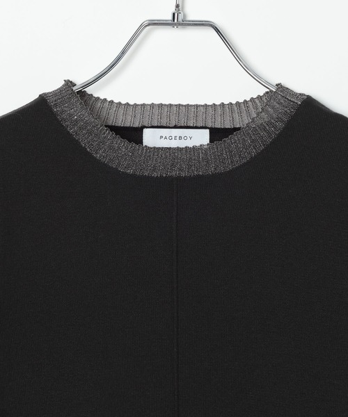 PAGEBOY（ページボーイ）の「シアーＭＩＸプルオーバー（ニット/セーター・レディース・ブラック/オフホワイト/ネイビー/モスグリーン・FREE）」の16枚目の写真