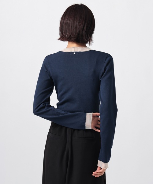 PAGEBOY（ページボーイ）の「シアーＭＩＸプルオーバー（ニット/セーター・レディース・ブラック/オフホワイト/ネイビー/モスグリーン・FREE）」の15枚目の写真