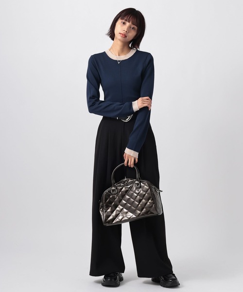 PAGEBOY（ページボーイ）の「シアーＭＩＸプルオーバー（ニット/セーター・レディース・ブラック/オフホワイト/ネイビー/モスグリーン・FREE）」の9枚目の写真