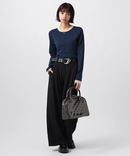 PAGEBOY（ページボーイ）の「シアーＭＩＸプルオーバー（ニット/セーター・レディース・ブラック/オフホワイト/ネイビー/モスグリーン・FREE）」の10枚目の写真