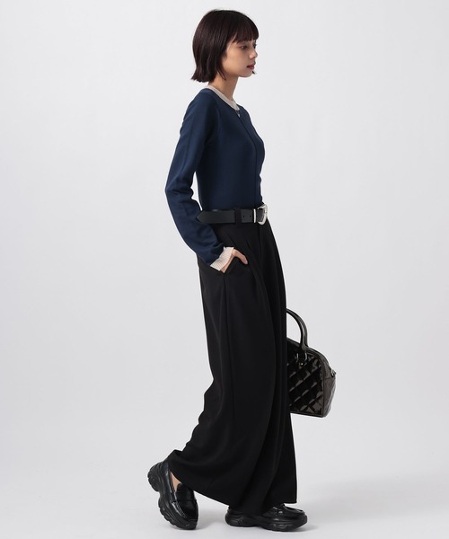 PAGEBOY（ページボーイ）の「シアーＭＩＸプルオーバー（ニット/セーター・レディース・ブラック/オフホワイト/ネイビー/モスグリーン・FREE）」の11枚目の写真