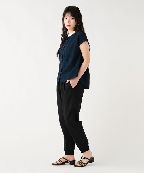 BEAMS HEART(ビームスハート)の「【9/17値下げ】麻混 ジョグ パンツ(S~L・洗濯可)(その他パンツ・レディース・パープル系その他5/ベージュ/オリーブ/ブラック・LARGE/MEDIUM/SMALL)」の7枚目の写真