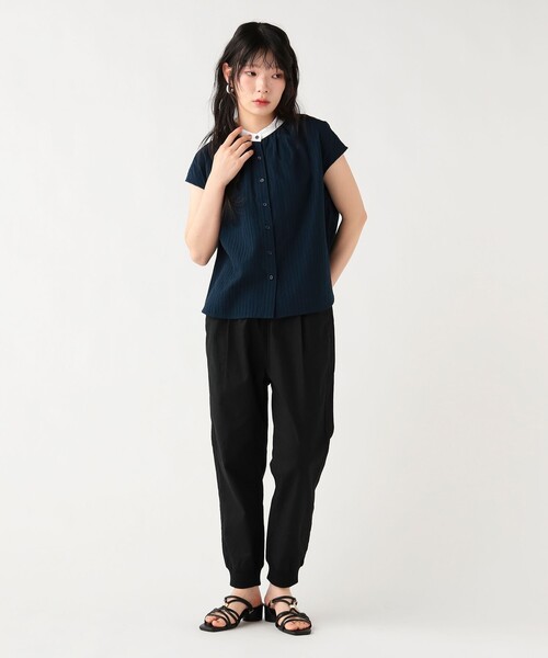 BEAMS HEART(ビームスハート)の「【9/17値下げ】麻混 ジョグ パンツ(S~L・洗濯可)(その他パンツ・レディース・パープル系その他5/ベージュ/オリーブ/ブラック・LARGE/MEDIUM/SMALL)」の6枚目の写真