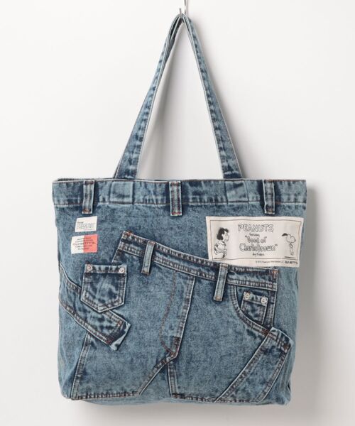 SNOOPY×OLD BETTY'S(スヌーピーカケルオールドベティーズ)の「SNP Remade Denim Tote Bag(トートバッグ・レディース・インディゴブルー・FREE)」の1枚目の写真